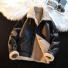 Men's Trendy Suede Motorcycle Jacket - Lambswool Lined & Cotton Padded