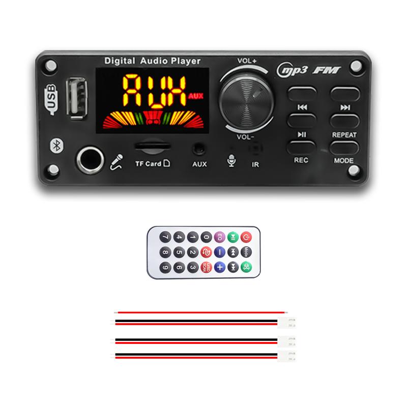 80 Вт Bluetooth 5.0 Плата декодера MP3 2x40 Вт Стерео Аудио плеер USB TF FM AUX Микрофон Запись Караоке DC 8V-24V Автомобиль ДомХороший продукт