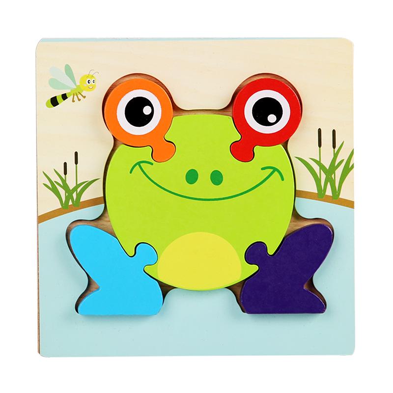 Children's 3D Wooden Animal Puzzle Board - Educational Toy for Early Learning