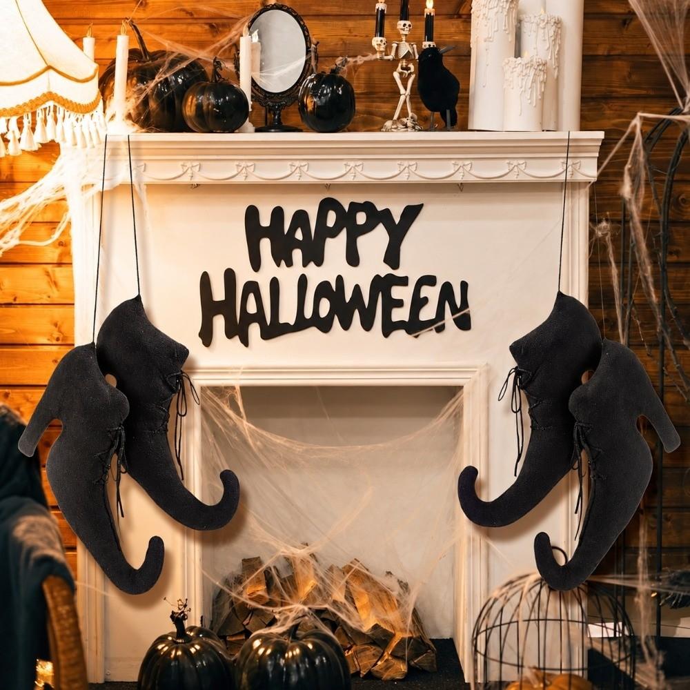 11 Inch Wall Hanging Decoration Wooden Witch Boot Ornaments Holiday Atmosphere Decor