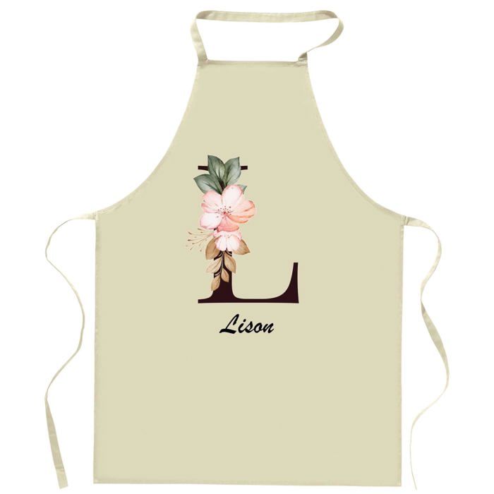 Tablier de cuisine - Lison Lettre - Impression bretonne - Coton épais résistant - Imprimé en France