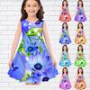 Girls 3D Flower Butterfly Kids Girl Party Sleeveless Princess Dress Tank for Girl Over Four Years
