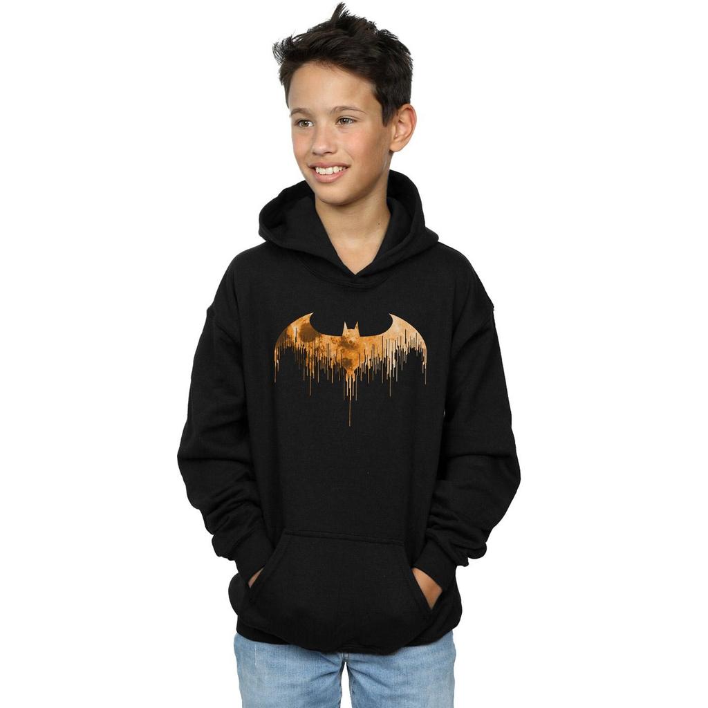 DC Comics Boys Batman Arkham Knight Halloween Moon Logo Fill Hoodie
