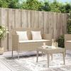 VidaXL Banc de Jardin avec Coussins, Siège de Patio, Chaise de Terrasse, Meuble de Parc Arrière-cour Balcon Extérieur, Beige 365774