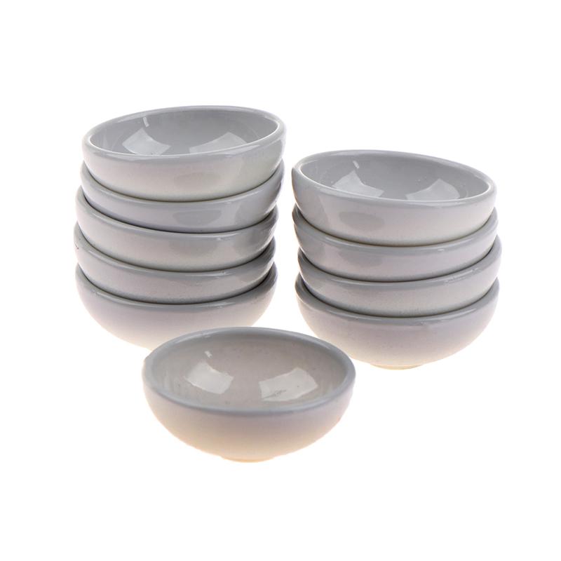 10 шт., миниатюрная миска, блюдо, круглая, масштаб 1/12, кукольный домик, кухонный аксессуар для столовой