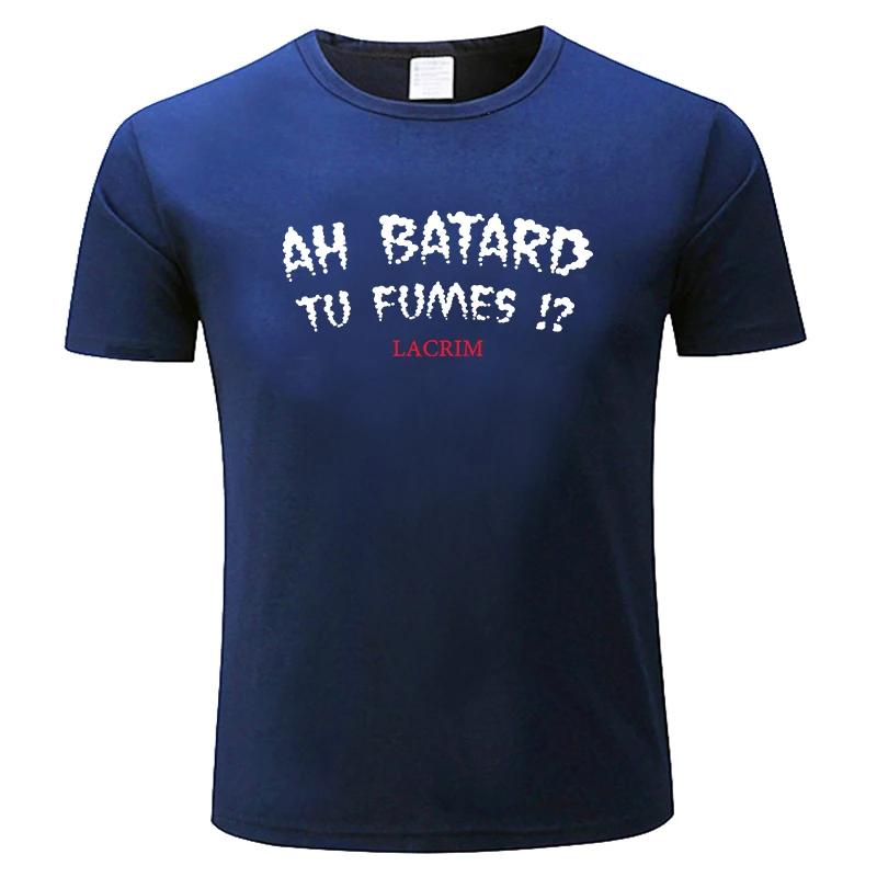 Mens Tshirts Cotton Teeshirt Ah Batard Tu Fumes Lacrim TShirt Vintage T Shirt Funny T Shirts Anime tshirt Tshirt Men