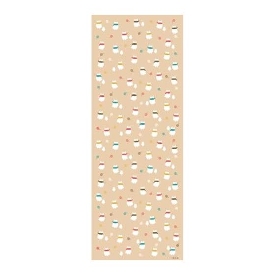 Hamamonyo Tenugui Towel - Cat Pattern, 100% Cotton, Approx. 34cm x 90cm, Raw Edge