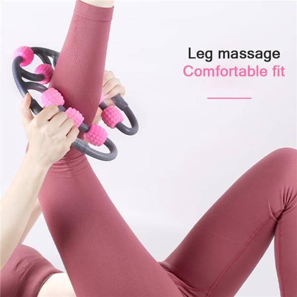 U Shape Trigger Point Massage Roller For Arm Leg Neck Muscle Tissue For Gym Yoga Pilates Sports 8 Wheel