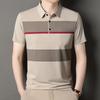 Летняя новая мужская футболка с короткими рукавами, широкими полосками и карманами в цветных блоках, повседневный воротник с короткими рукавами