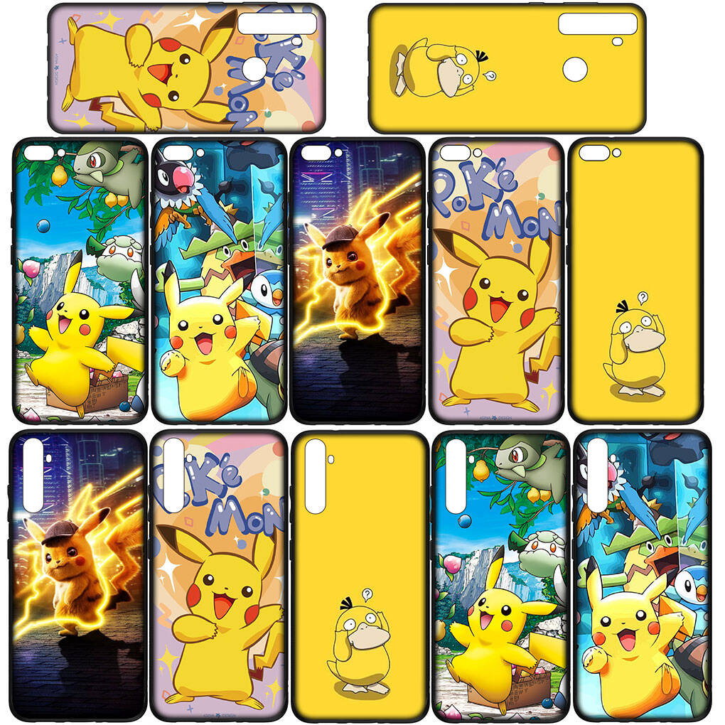 Чехол для iPhone 17 16 15 Xiaomi Poco Redmi Note 14 13 12 11 Pro Max X 9 16e Samsung Galaxy S25 S24 S23 OPPO Huawei Psyduck Pokemon Pikachu Чехол для телефона