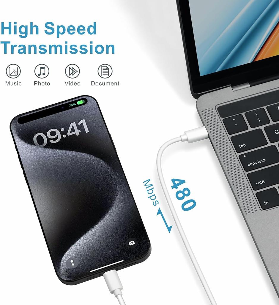 Двойной кабель USB-C 100W PD для быстрой зарядки Type C на Type C для iPhone 15 Plus 16 Pro Max Samsung Кабель для передачи данных для быстрой зарядки С коробкой