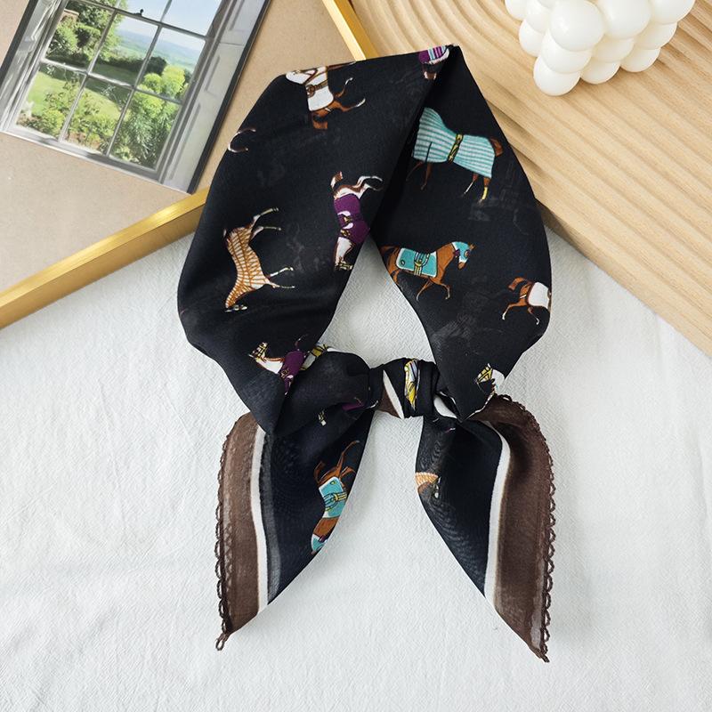 Thin cotton and linen small square scarf fresh and breathable women's soft literary and decorative small silk scarf summer scarf women's versatile