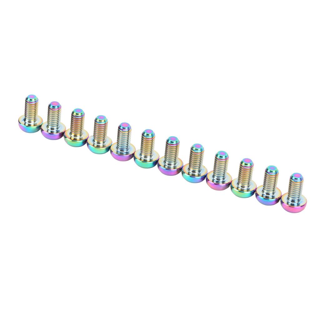 12pcs RISK Bicycle Disc Brake Rotor Bolts M5x10mm T25 Titanium Alloy Bicycle Brake Disc Screw