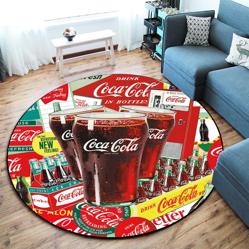 Christmas Gift Halloween Theme Bear Truck Coca Cola Round Carpet Soft Home Decoration Corridor Table and Chair Anti slip Outdoor Floor Mat Carpet H27