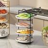 Expandable Countertop Shelves Dish Storage Rack Pot Side Stand Kitchen Shelf