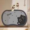 2pcs Diatom Mud Style Floor Mat Special-shaped Cartoon Cat Floor Mat Entrance Door Mat