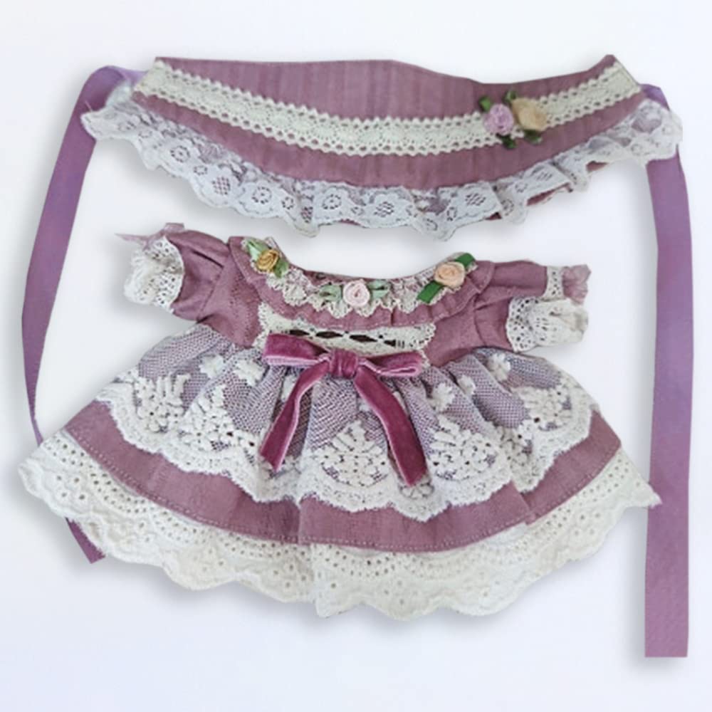 Niannyyhouse 20cm Doll Purple Lace Doll Baby Cotton Doll for Plush Toys Clothes, European-Style Dress, Clothes, Dress-Up, Clothes,