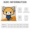 Мультяшная наволочка Aggretsuko, плюшевая ткань, мягкая, с двусторонней печатью, для дивана, теплая, зимняя, для дома, подарок для ребенка, наволочка для подушки