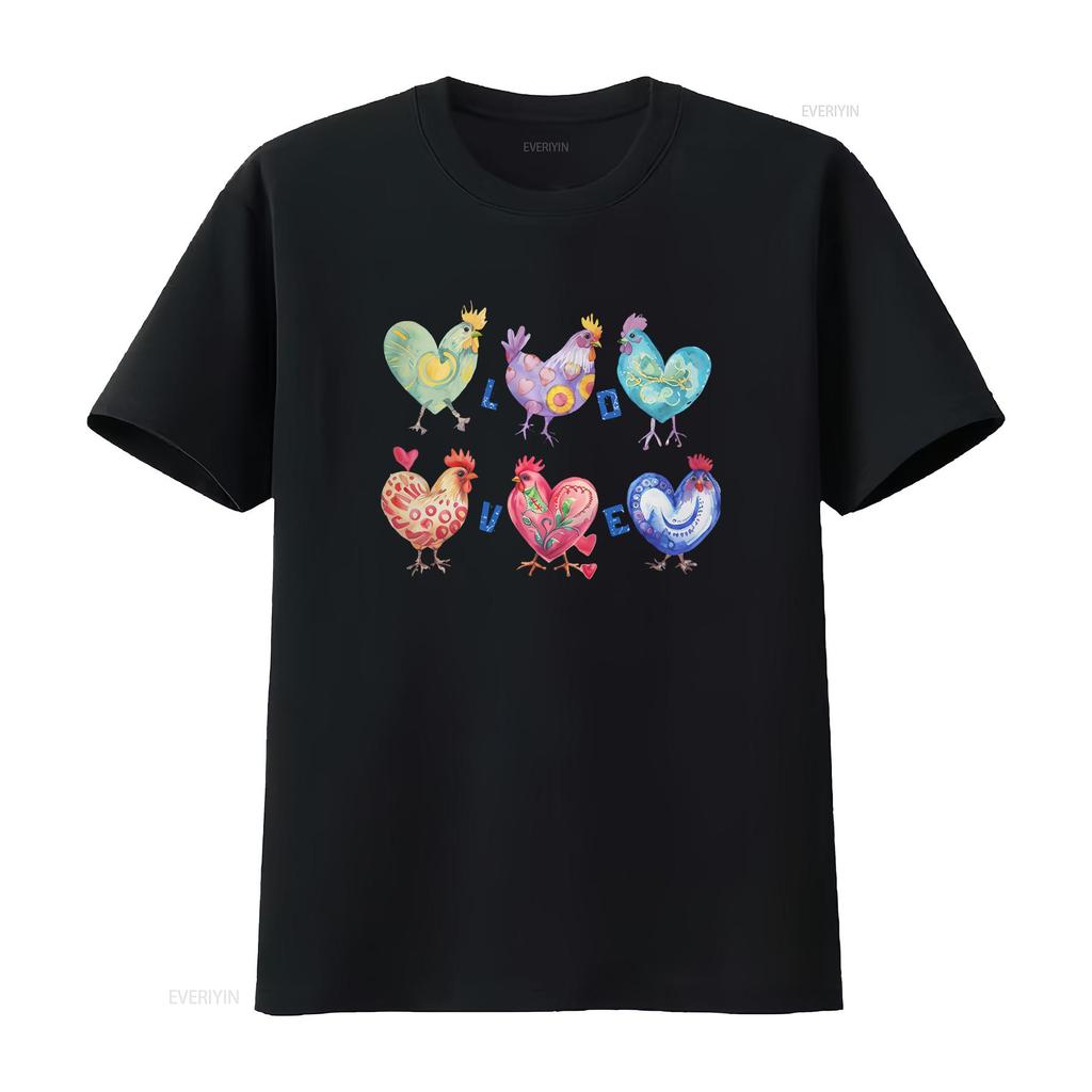 Chicken Lover T Shirt Valentine s Day Farm Life Apparel for Organic Egg Enthusiast Coop Retro vintage Washed fashion homme
