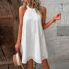 Women's Mini Dress Summer Casual O-Neck Sleeveless A Dress Women's Fashion Holiday Beach Party Loose Dress Tank