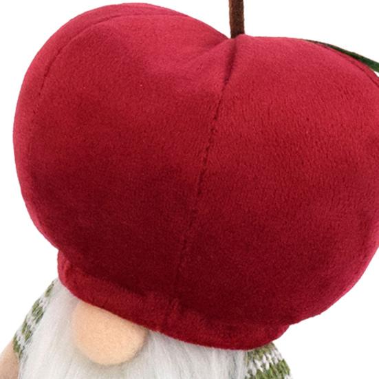 Red Fruit Gnome Plush Ornaments Christmas Soft Swedish Tomte Doll Holiday Faceless Elf Figure for Farmhouse Kitchen Tiered Tray Decor