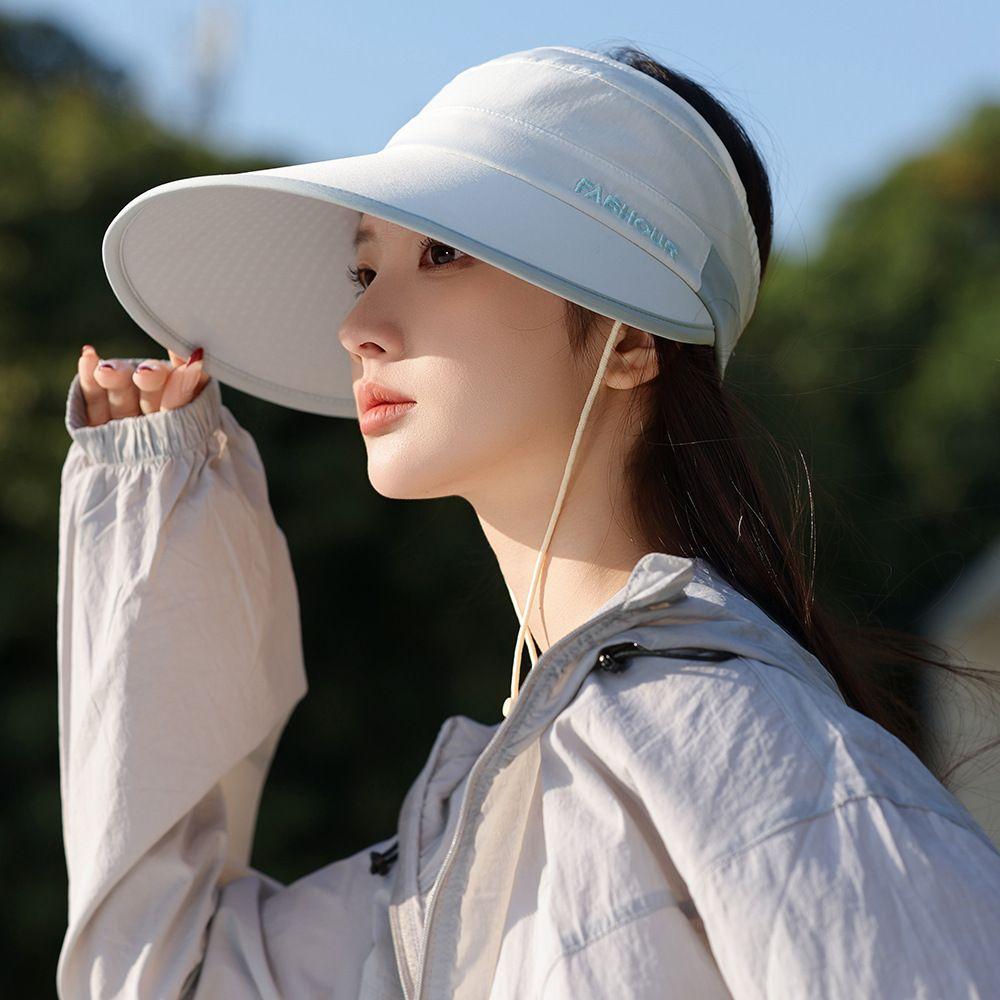 Новая шляпа от солнца для женщин, летняя, для велопрогулок, защита от ультрафиолета, пустой верх, солнцезащитная шляпа для женщин