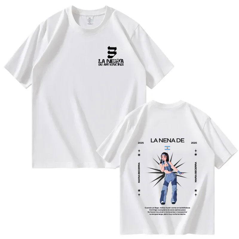 Singer Maria Becerra La Nena Album 2025 Gothic TShit Mens Women Fashion Summer Print 100 Pure Cotton Loose Y2K Tshirt Hot Sale