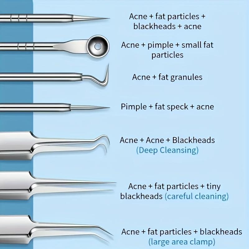 8-Piece Blackhead Remover Kit – Stainless Steel Blemish Acne Extraction Tools – Professional Pimple Popper Set for All Skin Mass Air Flow 3