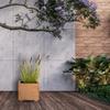 Wooden flowerpot with removable insert, impregnated flower and plant box for balcony, garden or terrace, 33 x 33 x 32 cm - brown