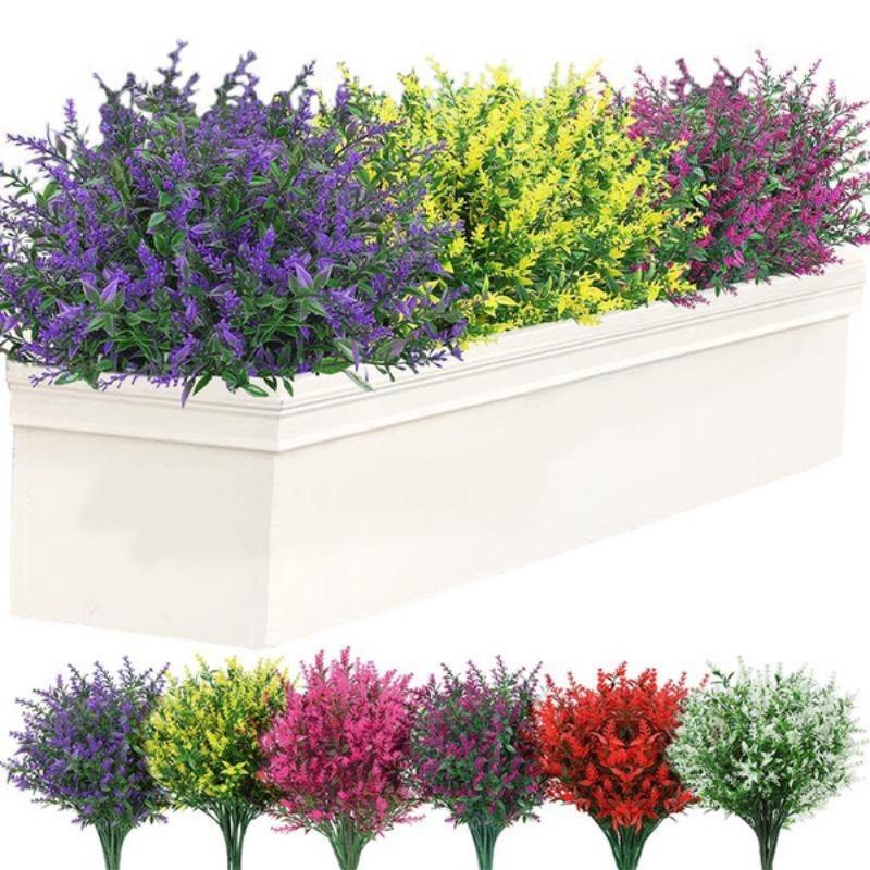 10PCS Artificial Lavender Flower, Outdoor Lavender Flower Plastic Plant, Artificial Flower Artificial Plant, Home Porch Home Decoration