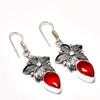 Mozambique Garnet Gemstone Handmade 925 Silver Plated Jewelry Earring 1.89"