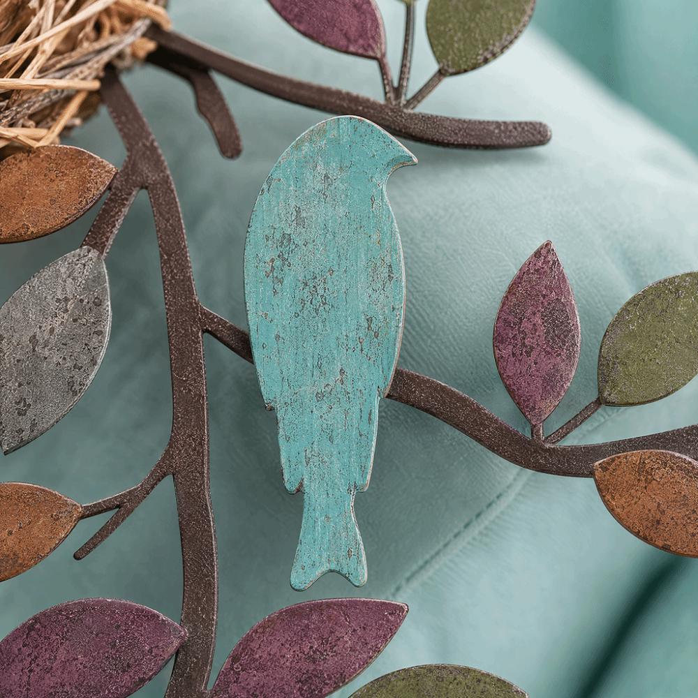 Rustic Design Birds Wall Art Outdoor Art Hanging Metal Tree Hanging Metal Wall Decor Living Room