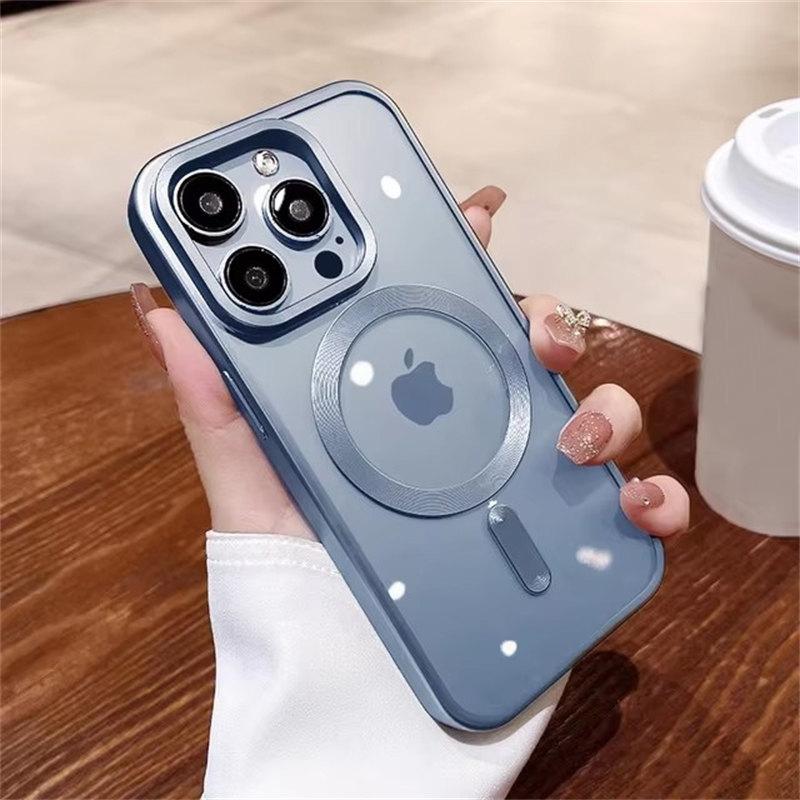 Матовое покрытие для магнитного беспроводного зарядного чехла Magsafe для iPhone 11 12 13 15 14 16 Pro Max Plus, мягкий прозрачный противоударный чехол