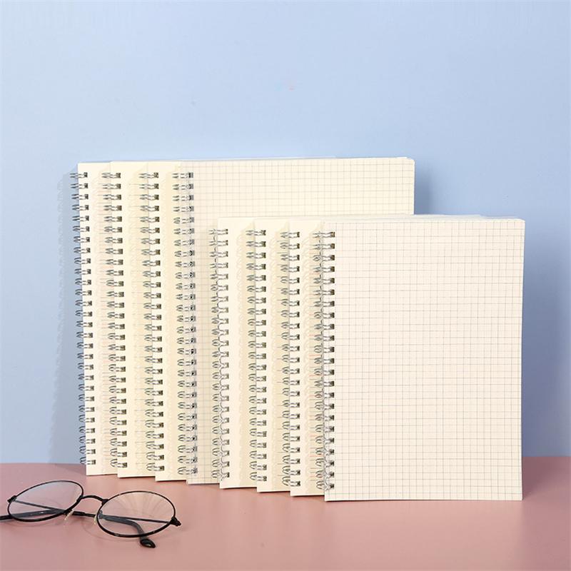 A5/B5/A4 Spiral Coil Notebook Horizontal Grid Blank Notepad Frosted Student Diary Sketchbook School Supplies Stationery