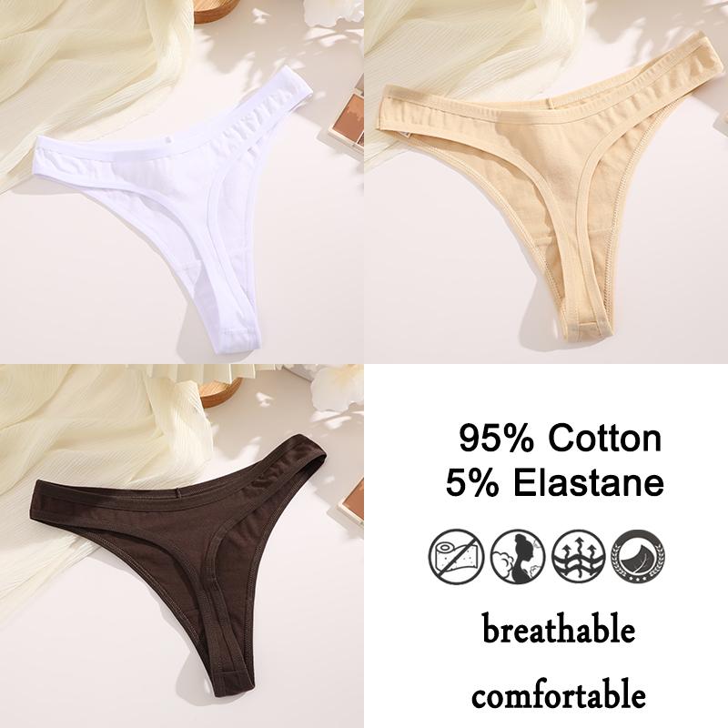3шт/комплект хлопковые трусики стринги женские трусики сексуальное нижнее белье женское нижнее белье стринги для женщин однотонные интимные трусики