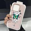 Чехол из ТПУ с рисунком бабочки и текстурой из кожи для iPhone 16 Pro Max 15 Pro 14 13 12 11, мягкий матовый противоударный, защита линз, тонкий чехол для телефона