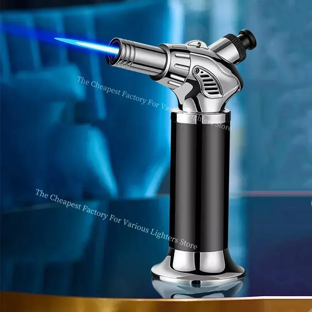 3-Fire Jet Flame кухонный металлический пистолет 1300 ° C сварочная горелка ветрозащитная кулинария барбекю надувной бутановый газовый зажигалка для сигар на открытом воздухе 2024