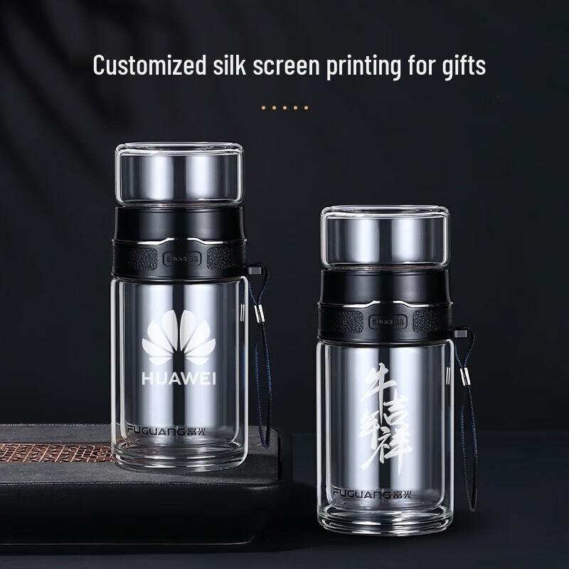 Fuguang Double-Wall Glass Tea Infuser Bottle