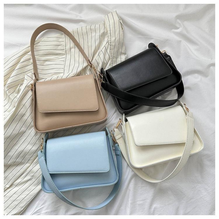 Chic Black White Blue Khaki Small Square Bag 2023 Summer New Fashion Women's Shoulder Bag