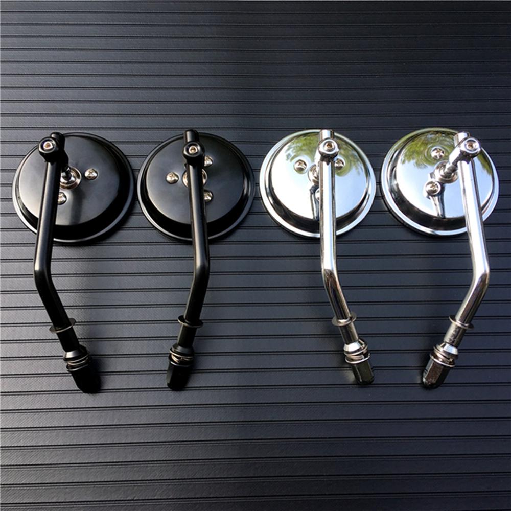 Черное мотоциклетное зеркало, конические боковые зеркала заднего вида с коротким стержнем для Harley Sportster XL 883 1200 Heritage Softail Fatboy