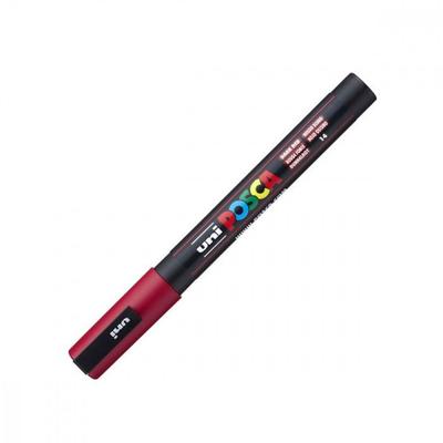 Маркер POSCA PC-3M - UNIBALL - Темно-красный - Круглый наконечник - Непрозрачный