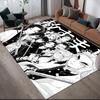 Demon Slayer Dark Style Square Area Rug, Non-Slip Floor Mat for Living Room, Perfect Gift for Fans