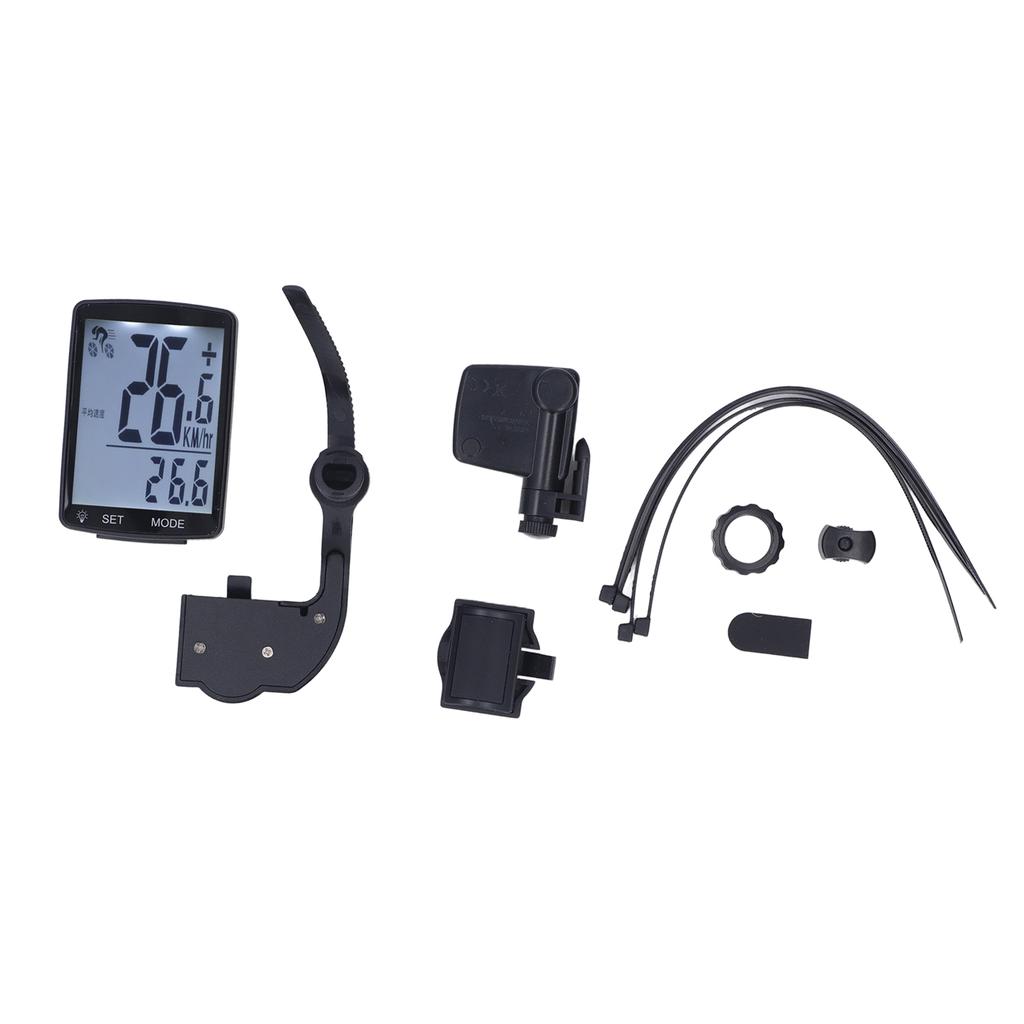 Беспроводной велокомпьютер-спидометр, водонепроницаемый одометр для велоспорта, экран 2,8 дюйма, светодиодная подсветка, черный с белым светом