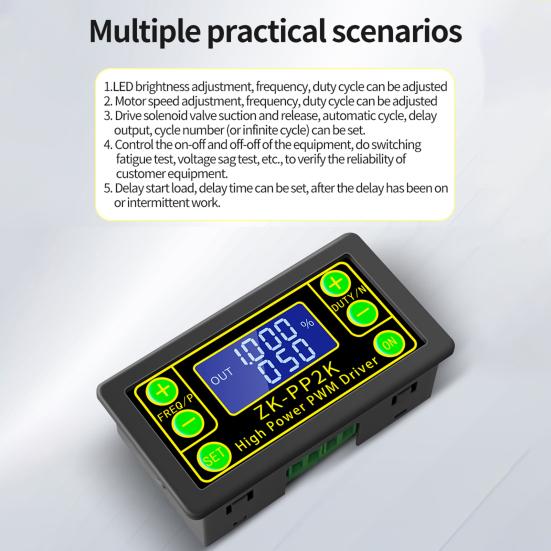 Мощный ШИМ-регулятор скорости двигателя с двойной кнопкой выбора режима «Пуск/Стоп» Импульсный драйвер ШИМ с регулируемой частотой для завода