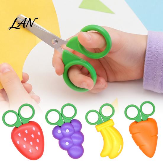 Scissors Refrigerator Magnet Children Safety Paper Cuttings Scissors, Fruit Veggie Kids Craft Decoration, Portable Mini for Students Decorative