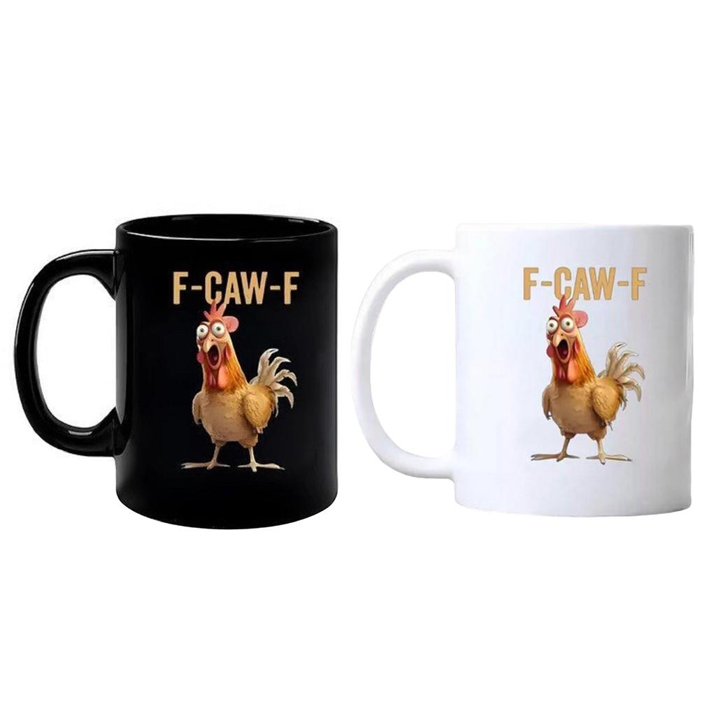 Керамические кружки для кофе 11 унций F-Caw-F с петухом, с ручкой, кружки с кричащим петухом для мамы, сестры, друзей, коллег, декор для дома