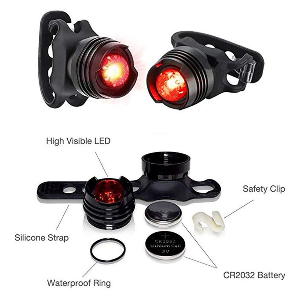 Rear Bike Tail Light Mini Strap-On LED Micro Bicycle Lights Bright Red LED Waterproof