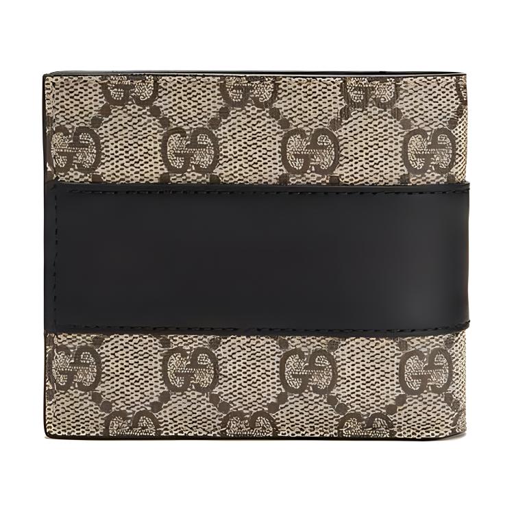 Gucci Складной кошелек из канвы GG с черной кожей 451240-KGDHN-9769
