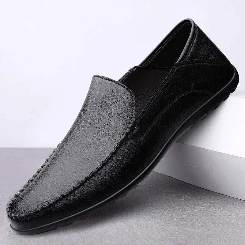Fashion Men Shoes Genuine Leather Mens Loafers Spring Autumn Business Slip-On Wedding Formal Dress Male Shoes Men Driving Moccasins