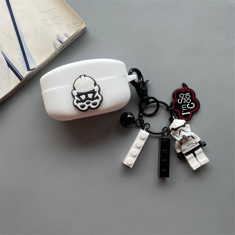Compatible with SONY WF-1000XM1 wireless Bluetooth earphone protective case with black-and-white cartoon silicone soft shell